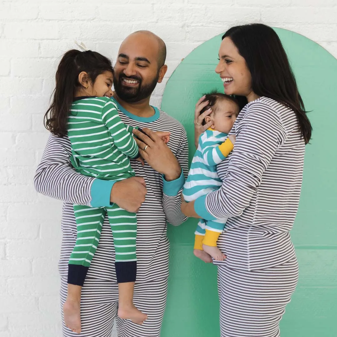 100% Organic Cotton Pajamas for Adults: Stripes