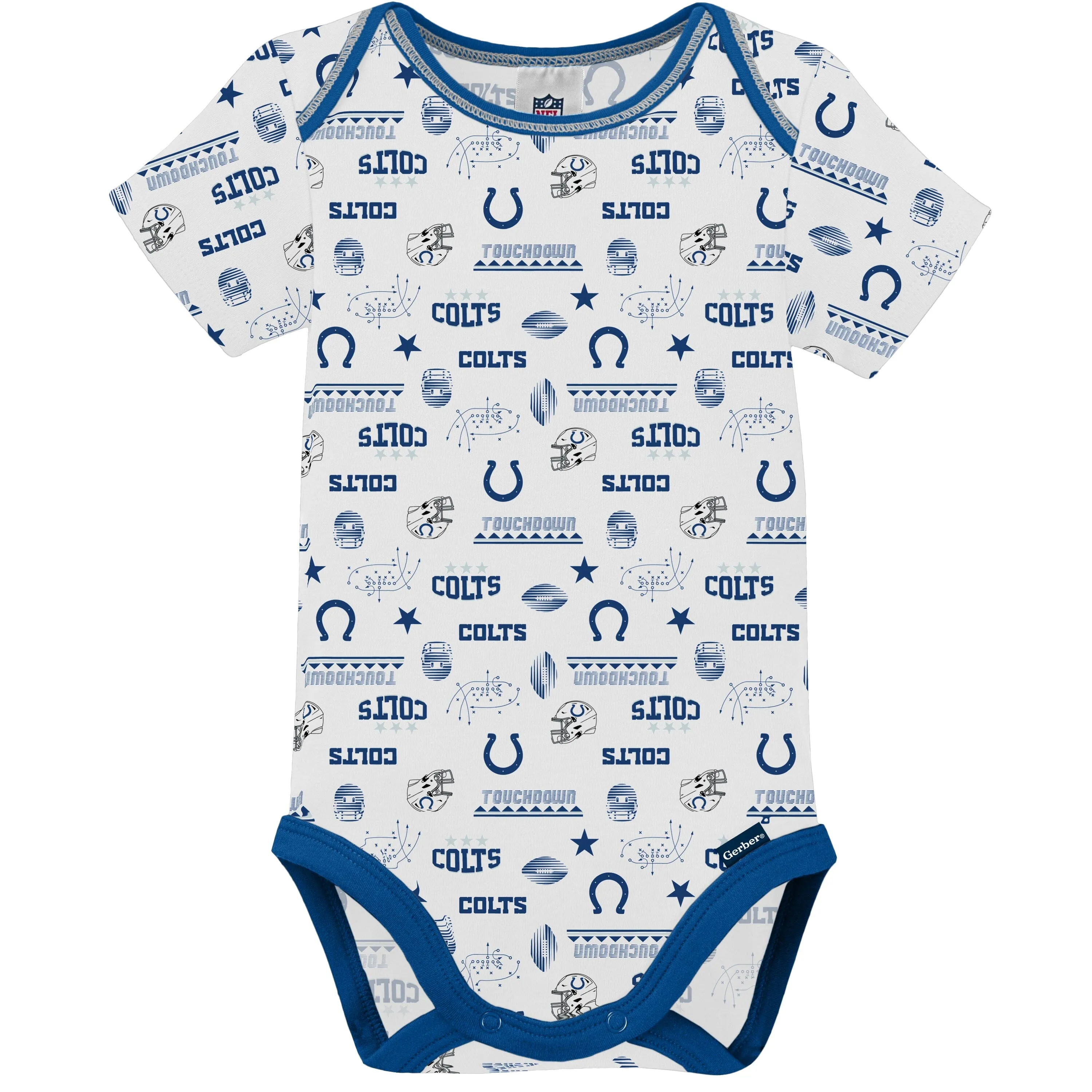 3-Pack Baby Boys Colts Short Sleeve Bodysuits