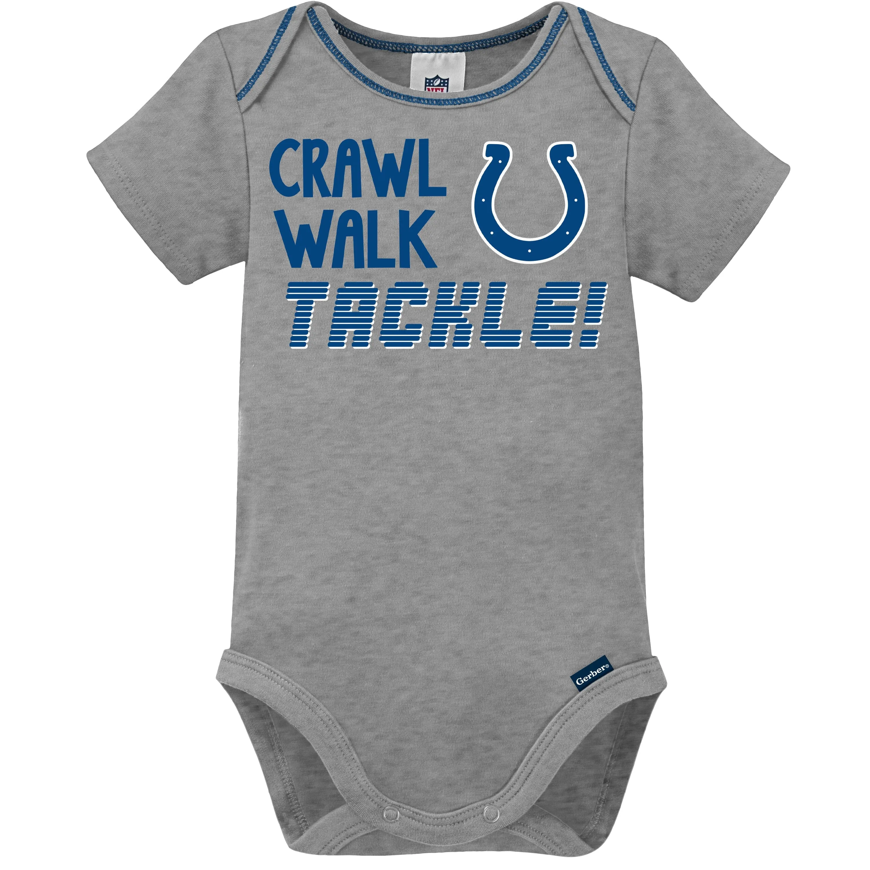 3-Pack Baby Boys Colts Short Sleeve Bodysuits