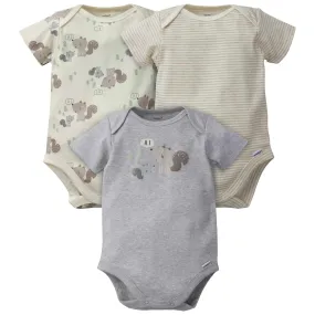 3-Pack Baby Boys Squirrel Organic Onesies Bodysuits