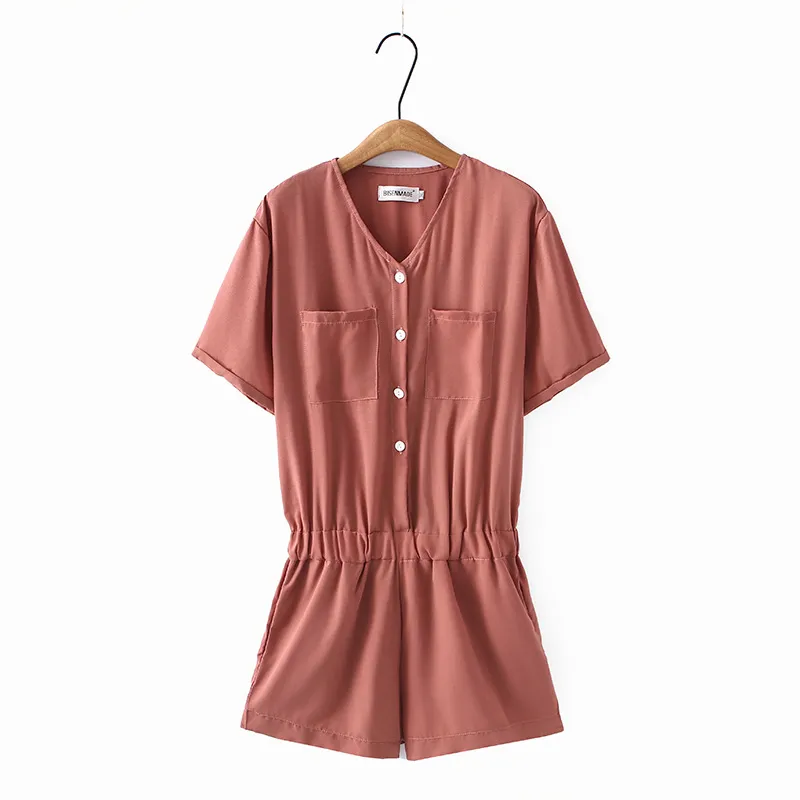 (3XL-5XL) Plus Size V Neck Romper