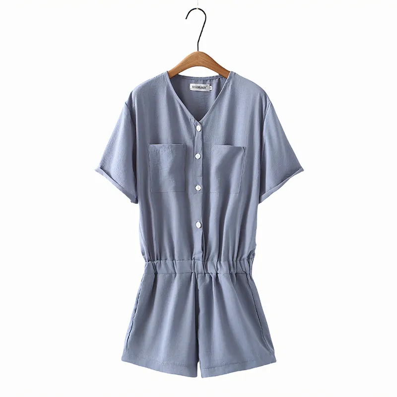 (3XL-5XL) Plus Size V Neck Romper