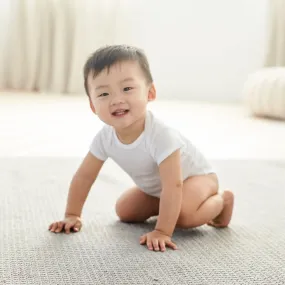 4-Pack Neutral Organic White Short Sleeve Onesies Bodysuits