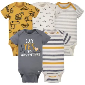 5-Pack Baby Boys Construction Short Sleeve Onesies Bodysuits