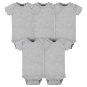 5-Pack Baby Neutral Gray Heather Ribbed Onesies Bodysuits