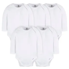 5-Pack Baby White Premium Long Sleeve Onesies Bodysuits