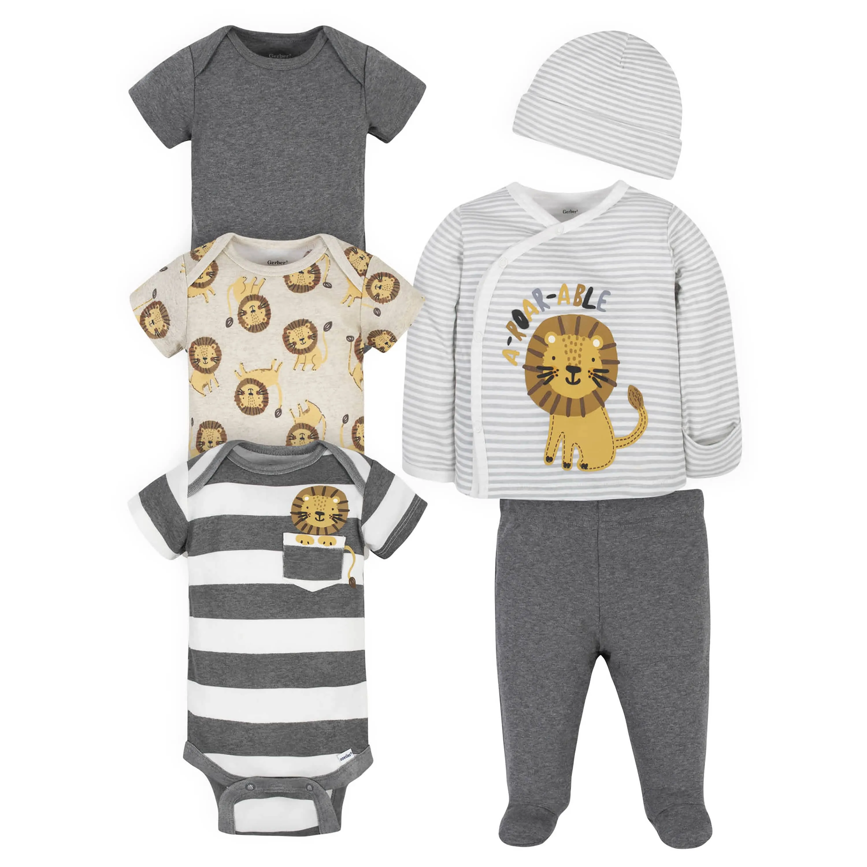 6-Piece Baby Boys Lion Onesies Bodysuits & Take-Me-Home Set