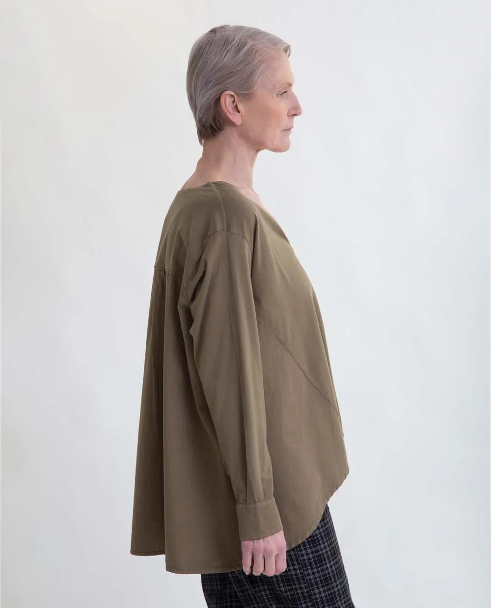 Aoife Organic Cotton Blouse in Lichen