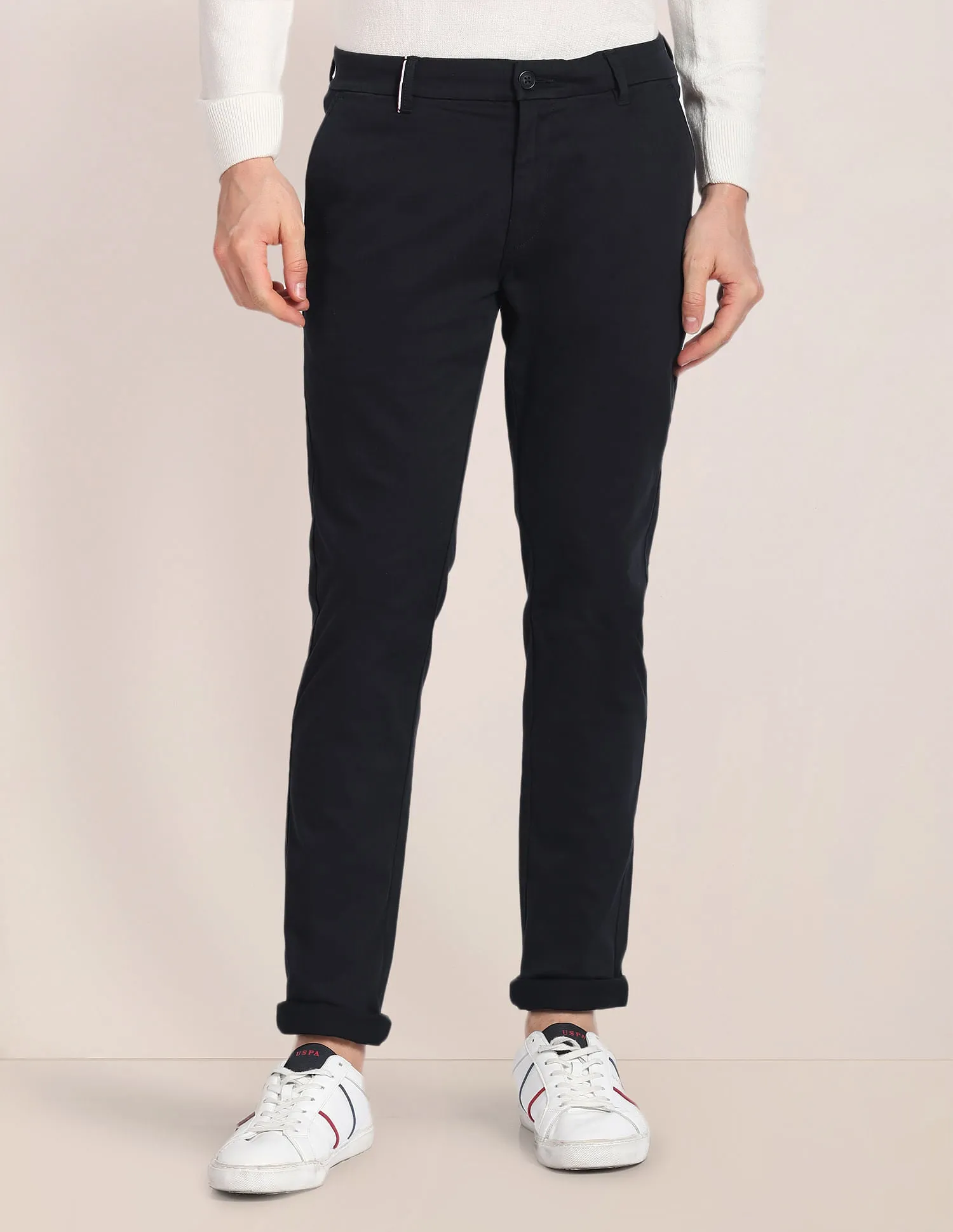 Austin Trim Fit Solid Trousers