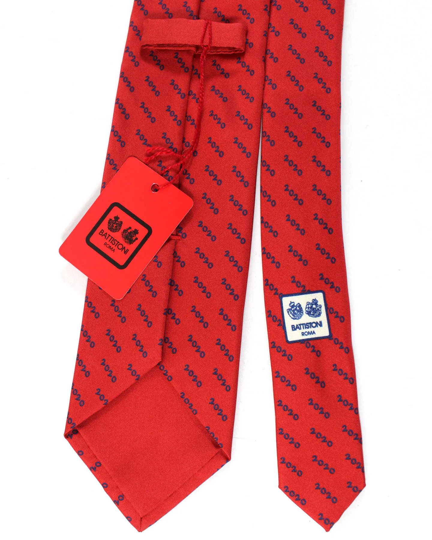 Battistoni Silk Tie Dark Red 2020 SALE