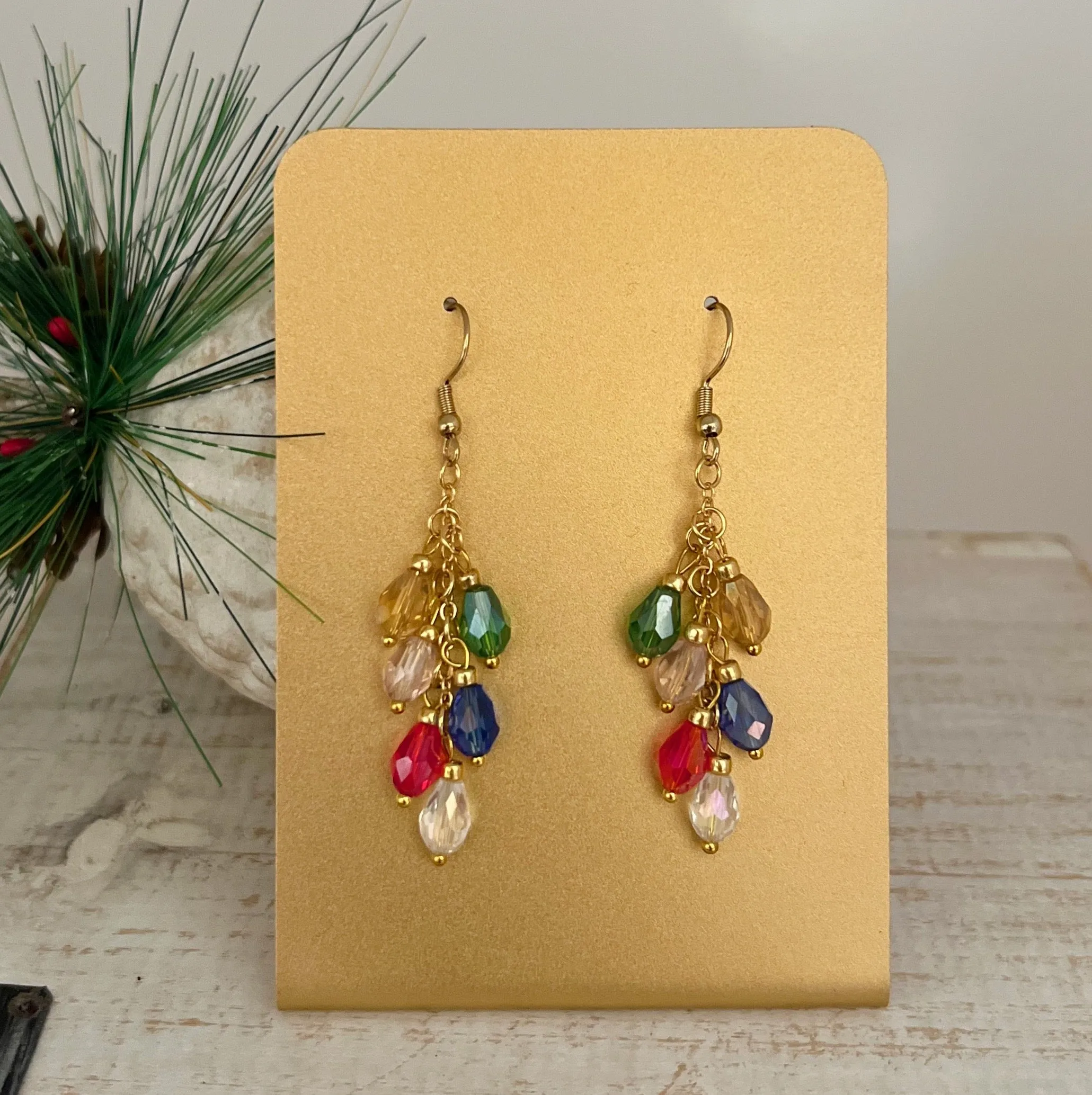 Beaded Christmas Light Earrings