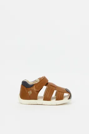 Boys Brown Velcro Sandal