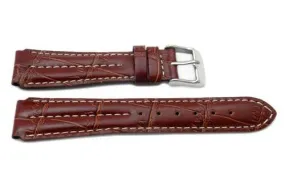 Brown Alligator Grain Chrono Sport Design Watch Strap