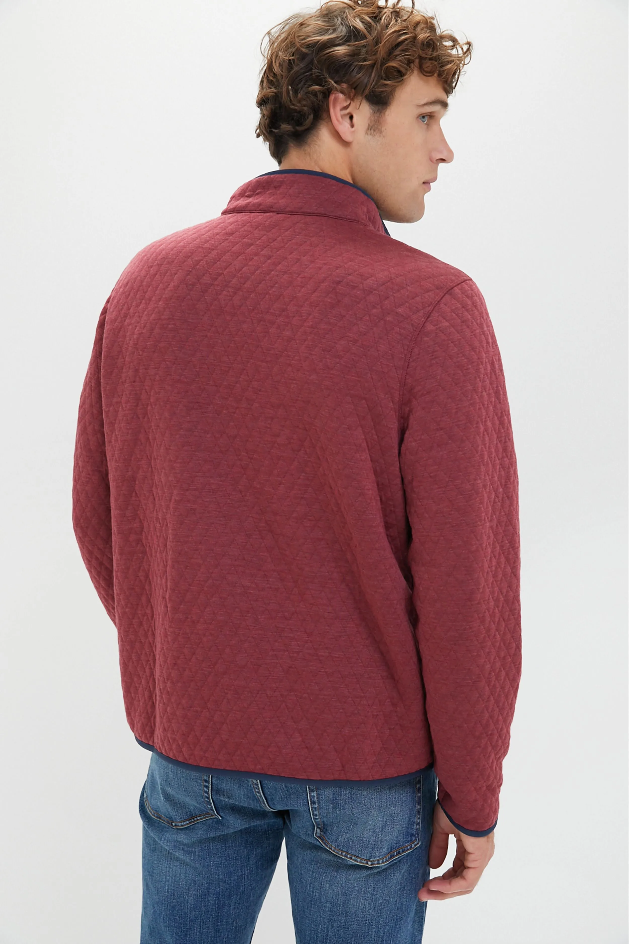 Burgundy Navy Heather Corbet Reversible Pullover