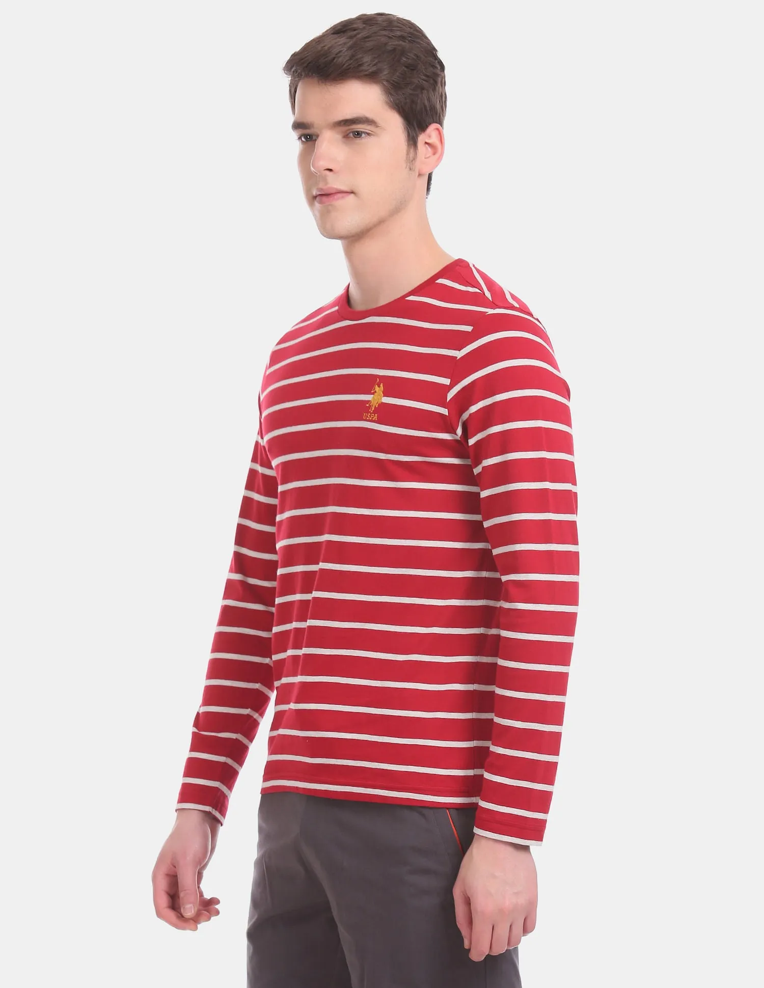 Comfort Fit Stripe Cotton I689 Lounge T-Shirt - Pack Of 1