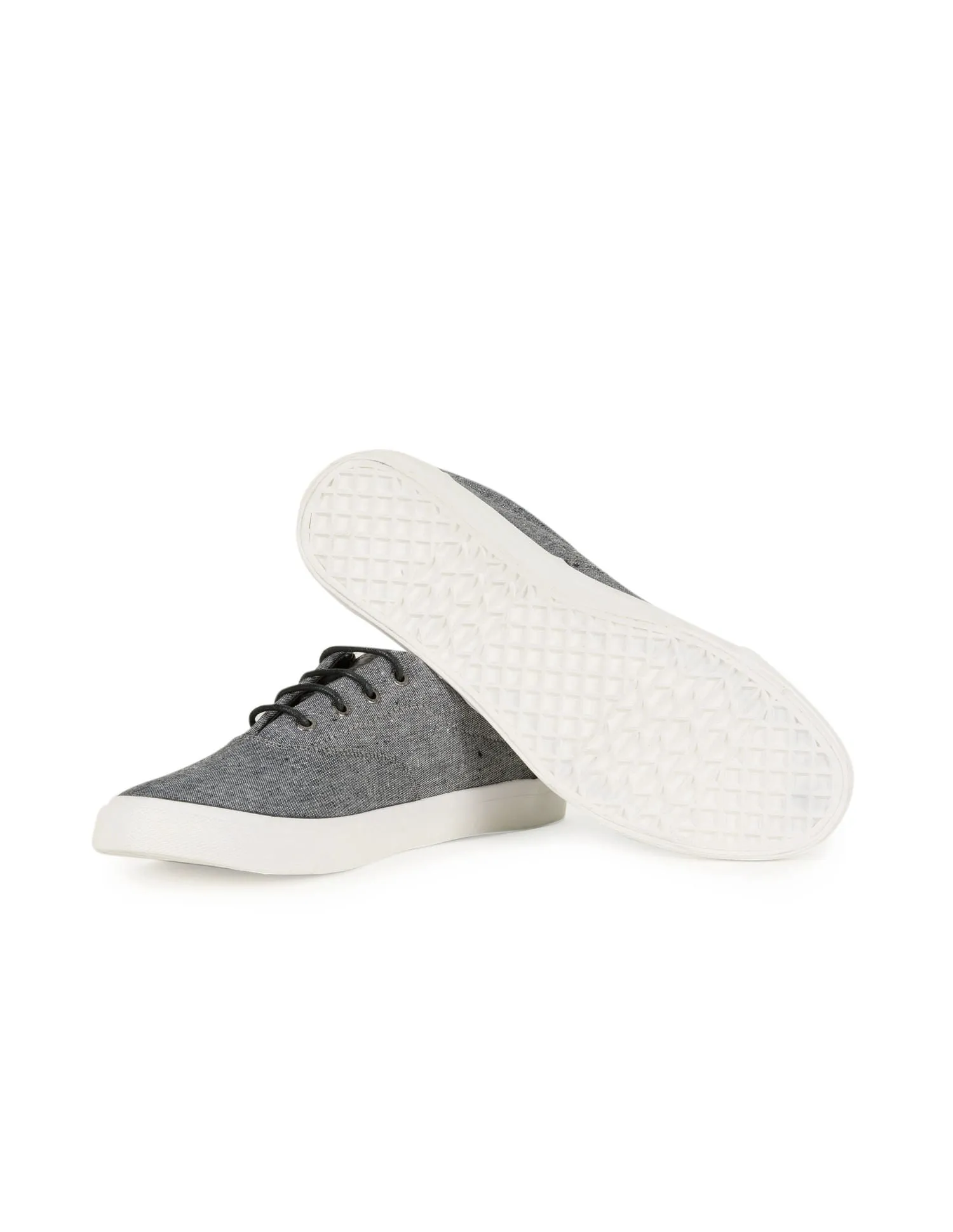 Contrast Trim Canvas Lace Up Sneakers