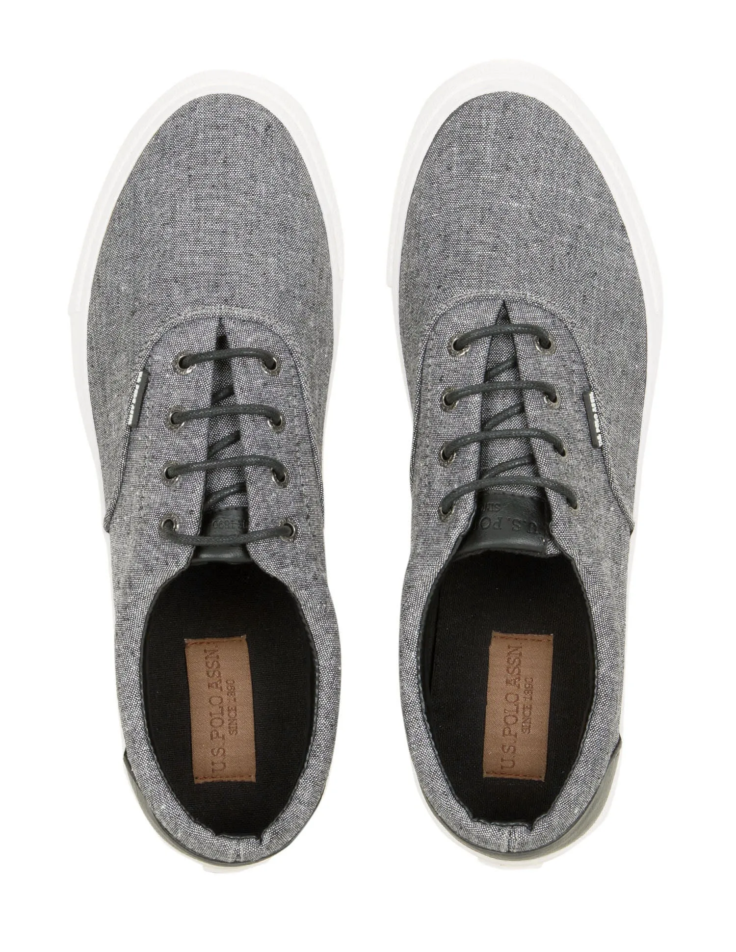 Contrast Trim Canvas Lace Up Sneakers