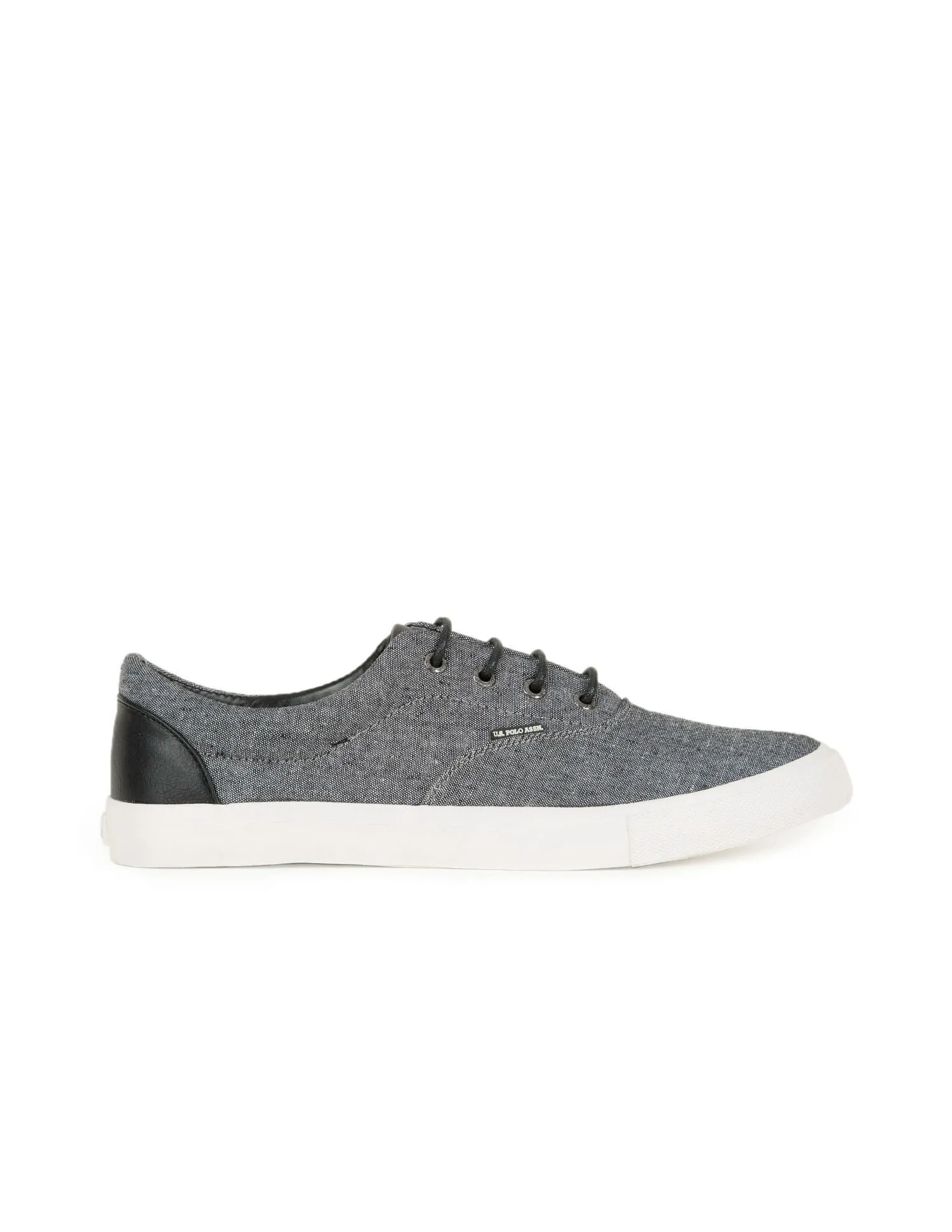 Contrast Trim Canvas Lace Up Sneakers