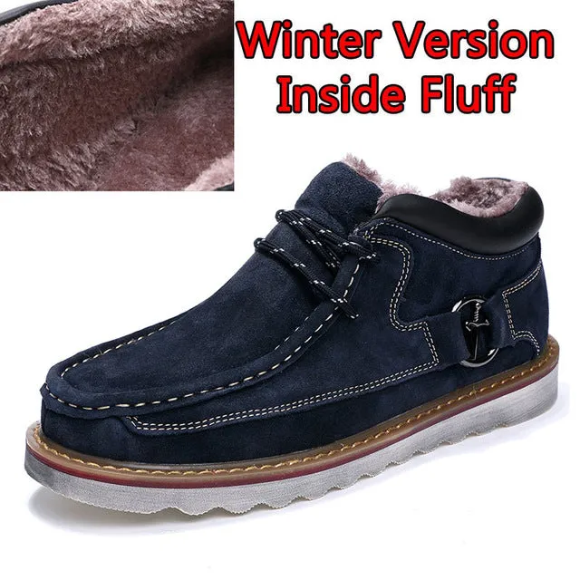 Cow Suede Leather Fashion Autumn Winter Men Boots Casual Men Ankle Boots Comfortable High Quality Men Boot