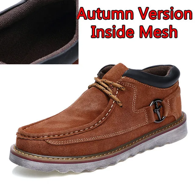 Cow Suede Leather Fashion Autumn Winter Men Boots Casual Men Ankle Boots Comfortable High Quality Men Boot