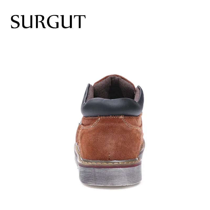 Cow Suede Leather Fashion Autumn Winter Men Boots Casual Men Ankle Boots Comfortable High Quality Men Boot