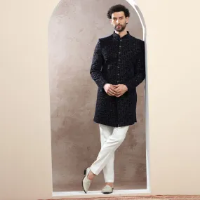 Dark Celestial Sherwani for Men