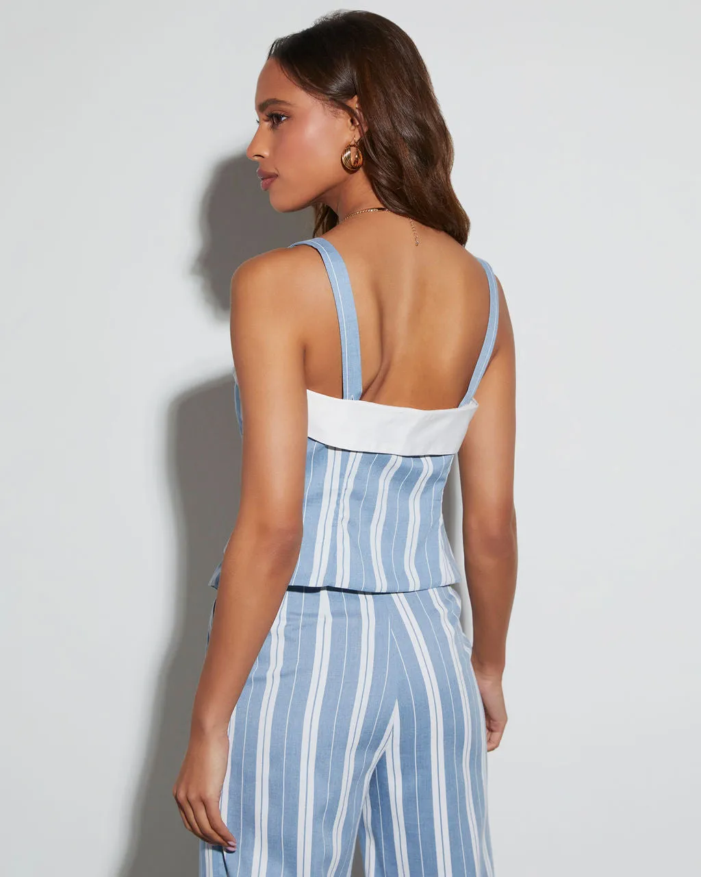 Delaney Striped Sweetheart Tank