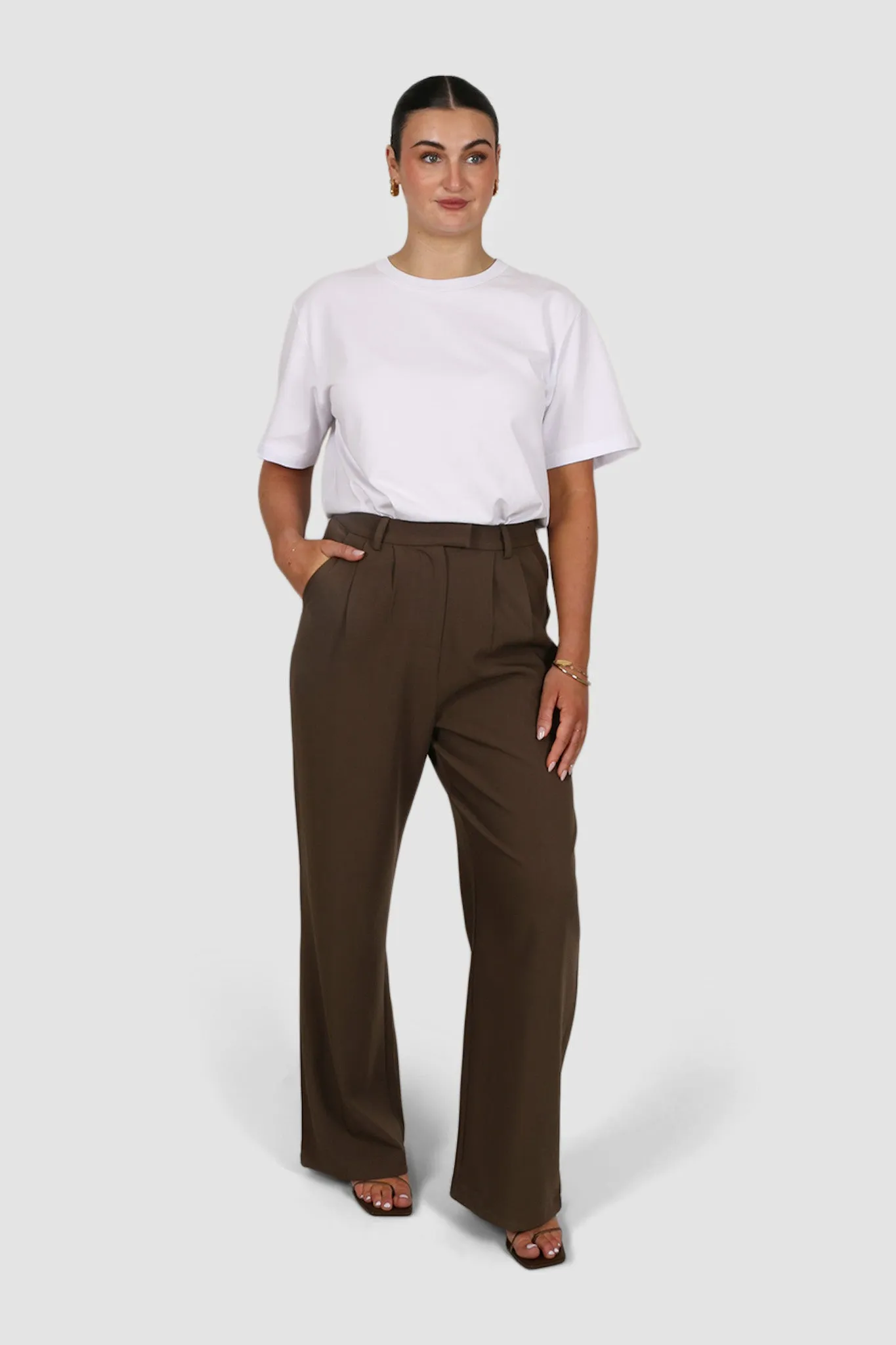 DOWNTOWN PANT CHOCOLATE TALL FIT