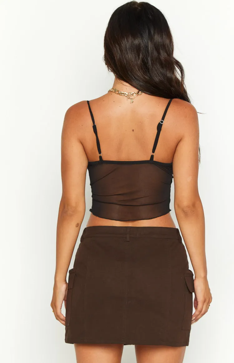 Emz Black Mesh Cami