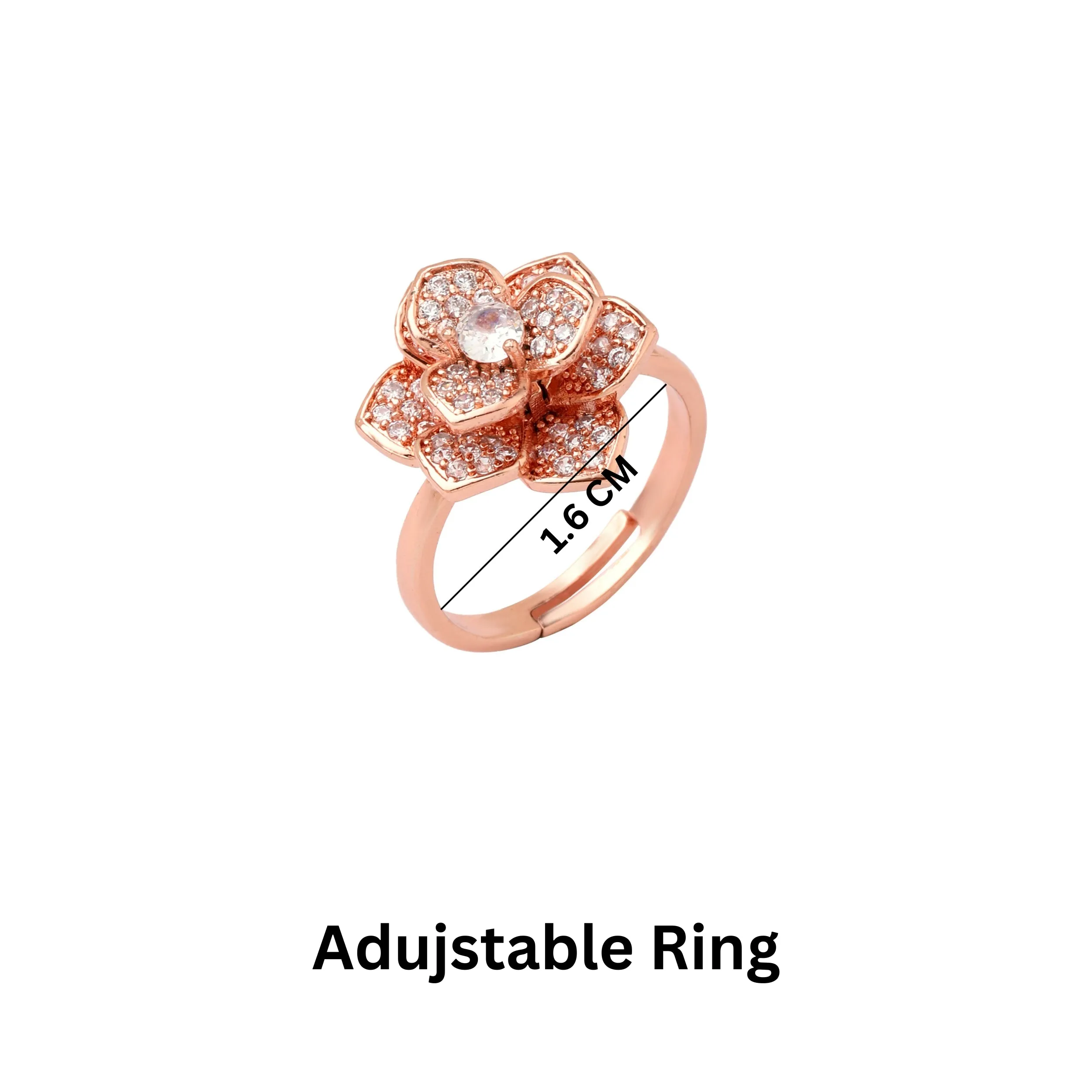 Evie Rosegold Crystal Spinner Ring