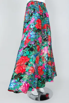 Floral Lamé Skirt