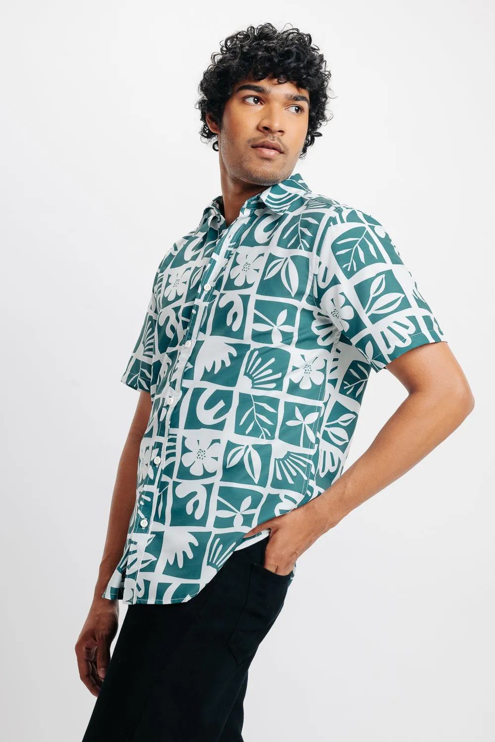 Full Bloom Print Men's Resort Shirt