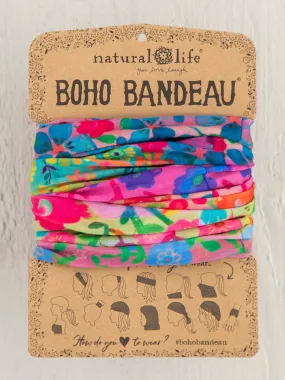 Full Boho Bandeau® Headband - Rainbow Floral Rows