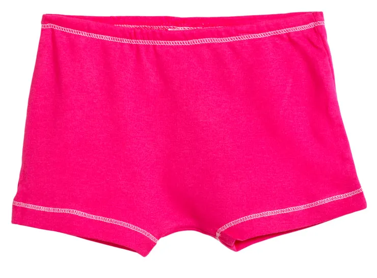 Girls Cotton Boy Shorts Underwear | Hot Pink