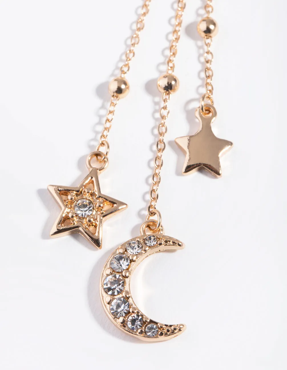 Gold Mismatch Celestial Earrings