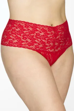 Hanky Panky Retro Lace Plus Size Thong, Red (9K1926X)