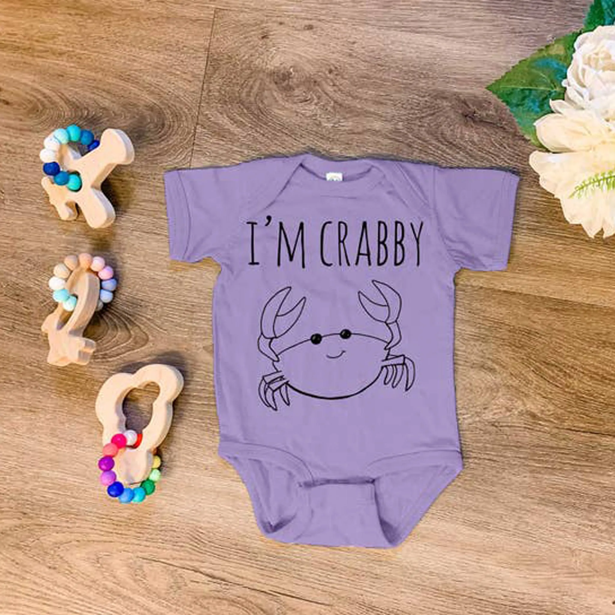 I'm Crabby Sketched Crab Baby Onesie - Assorted Colors