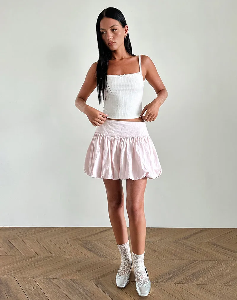 Kiyowo Puffball Mini Skirt in Light Pink