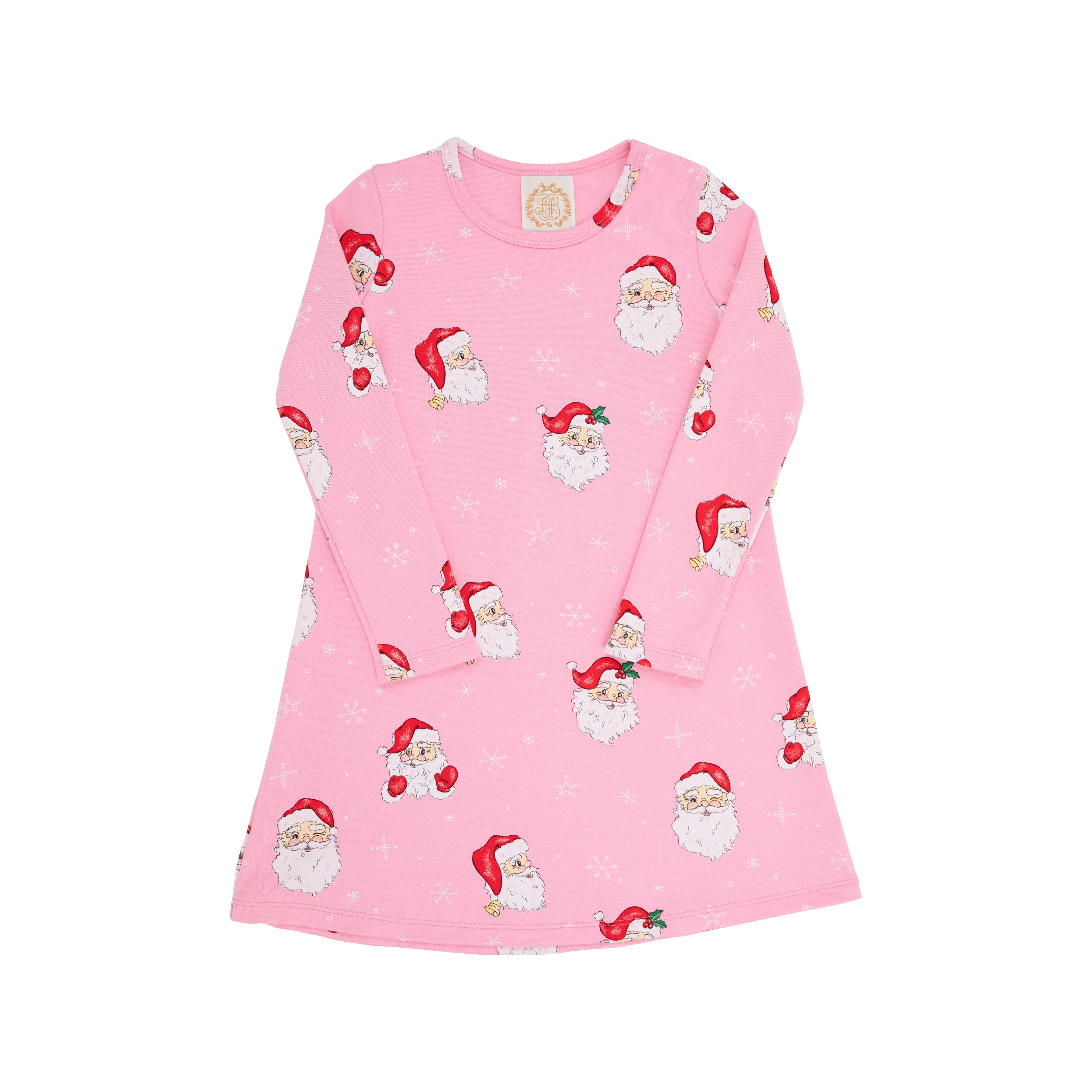 Long Sleeve Polly Play Dress - Dear Santa (Hamptons Hot Pink)