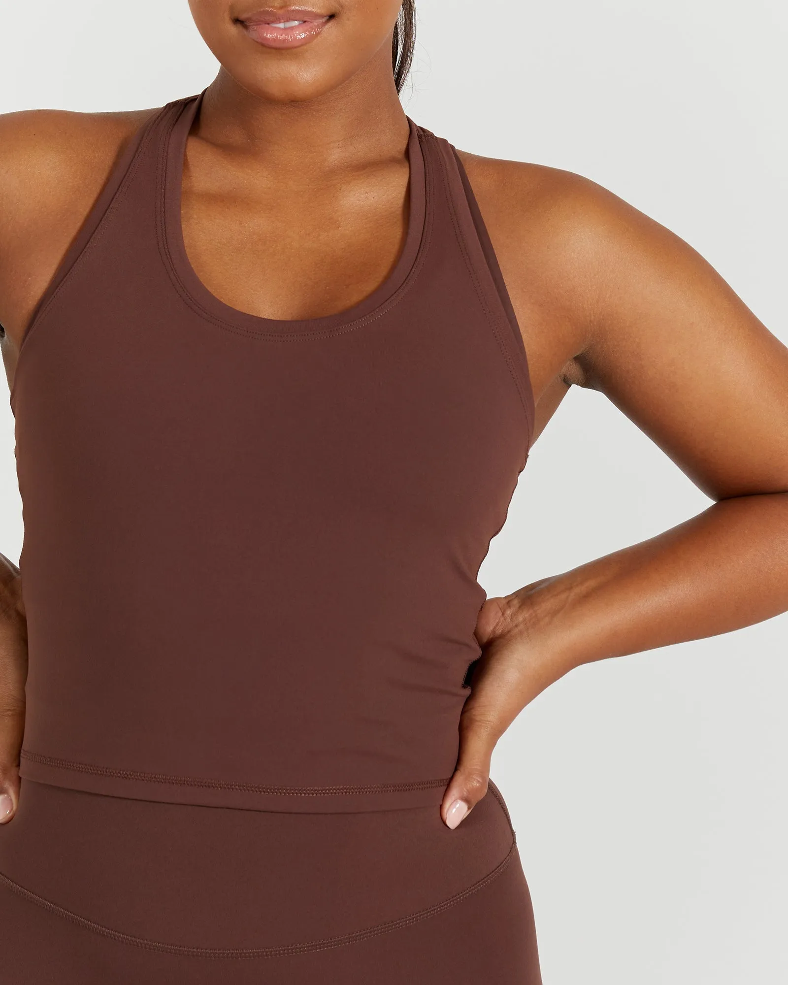 LUXE MIDRIFF TANK - COCOA