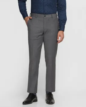 Luxe Slim Comfort B-95 Formal Charcoal Solid Trouser - Lupin