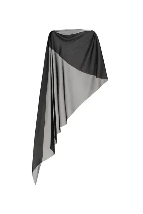 Maren Asymmetric See-Through Chiffon Cape