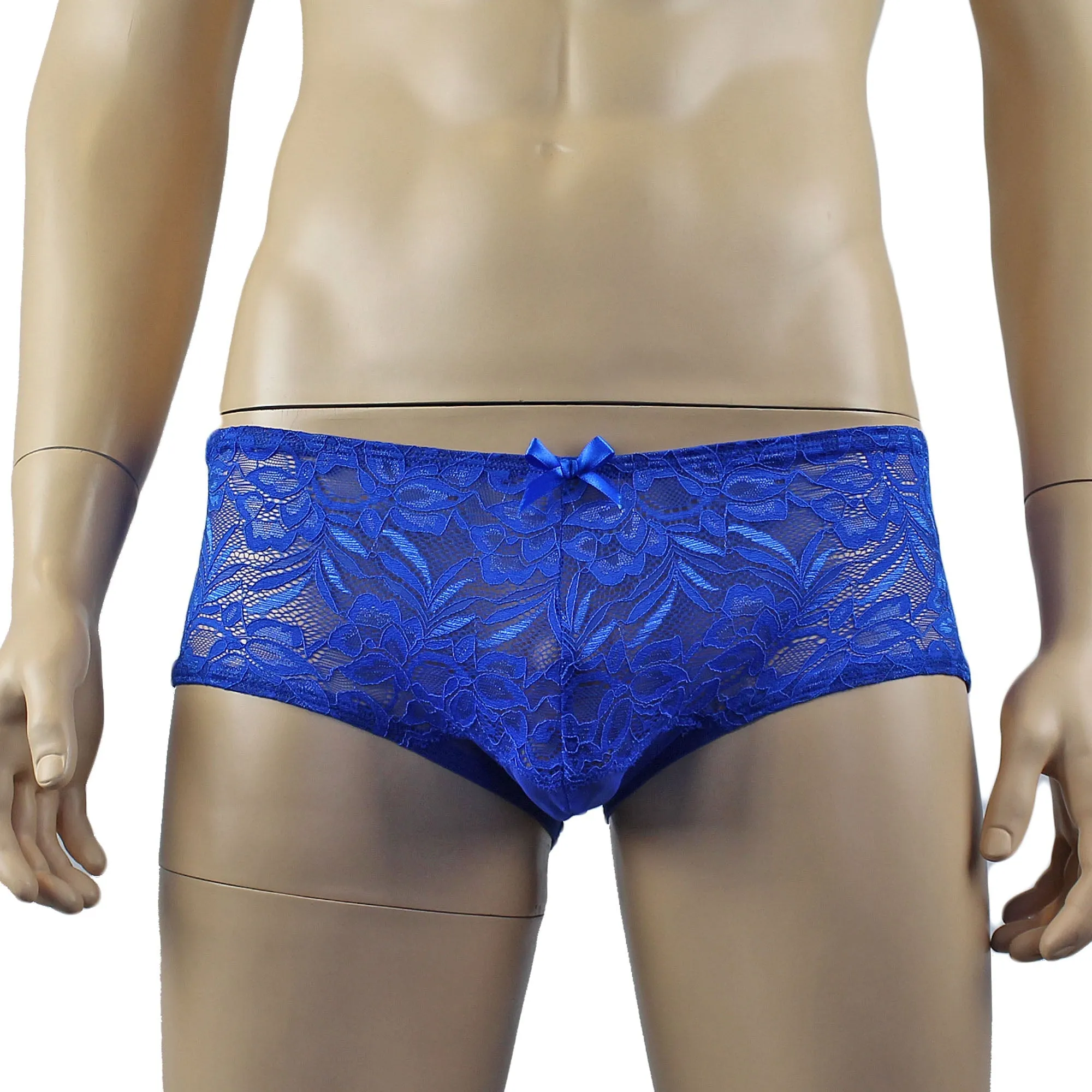 Mens Kristy Sexy Lace Camisole Top and Panty Brief Blue