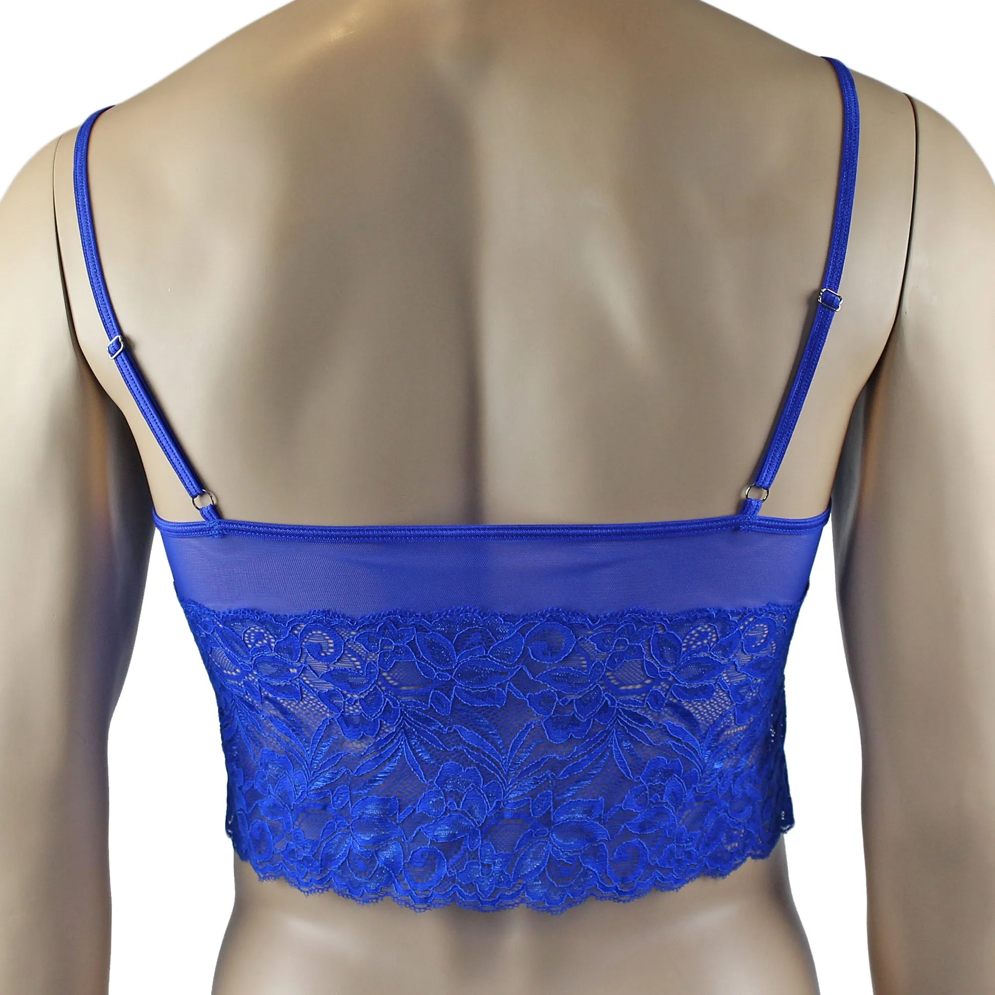 Mens Kristy Sexy Lace Camisole Top and Panty Brief Blue