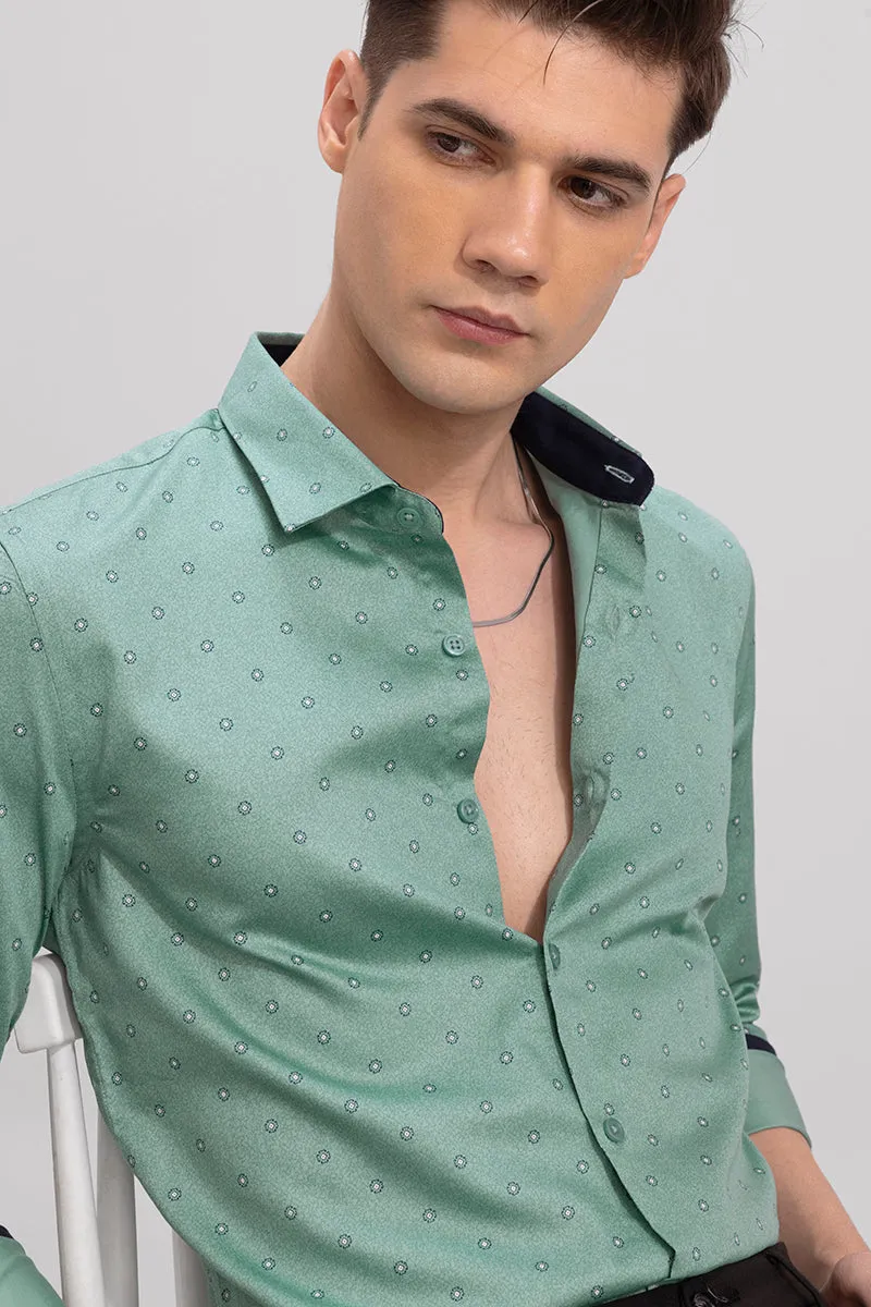 Micro Floral Green Shirt