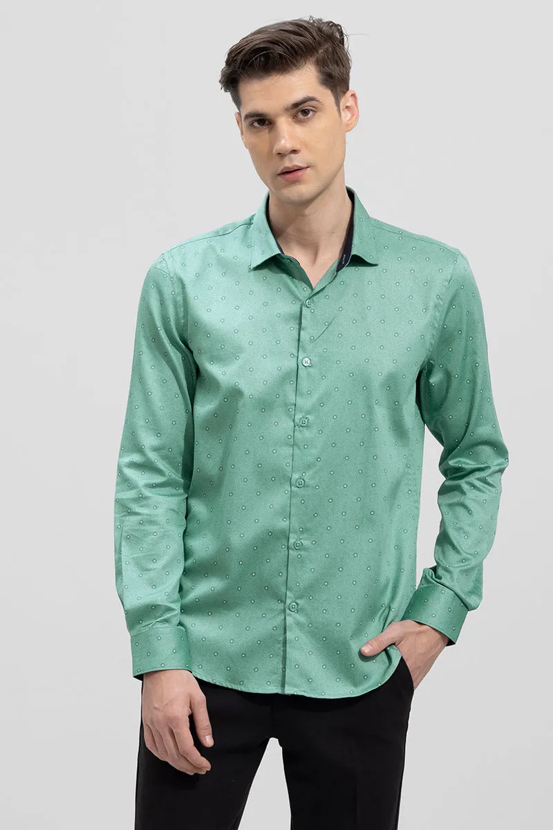 Micro Floral Green Shirt