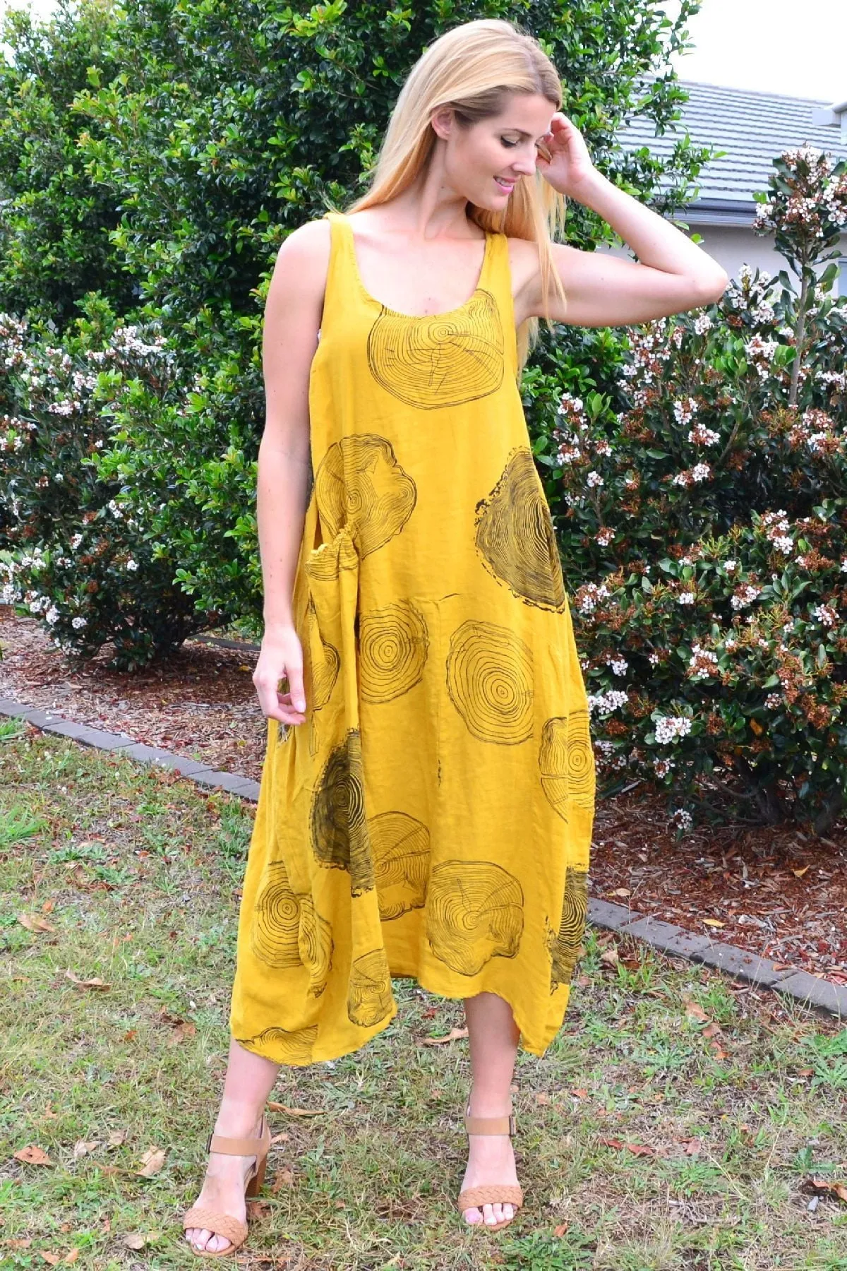 Mustard Yellow Timeless Linen Tunic Dress