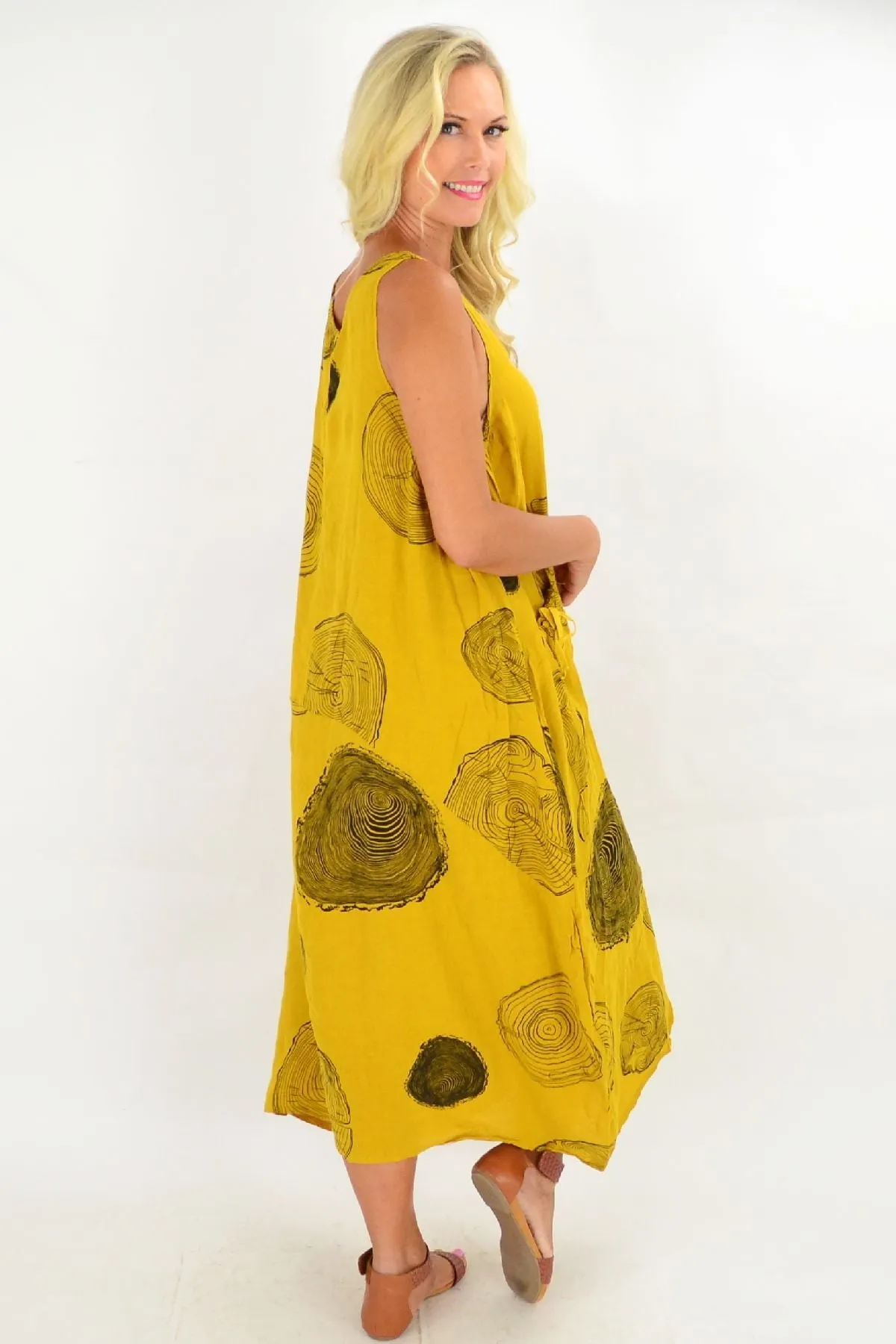 Mustard Yellow Timeless Linen Tunic Dress