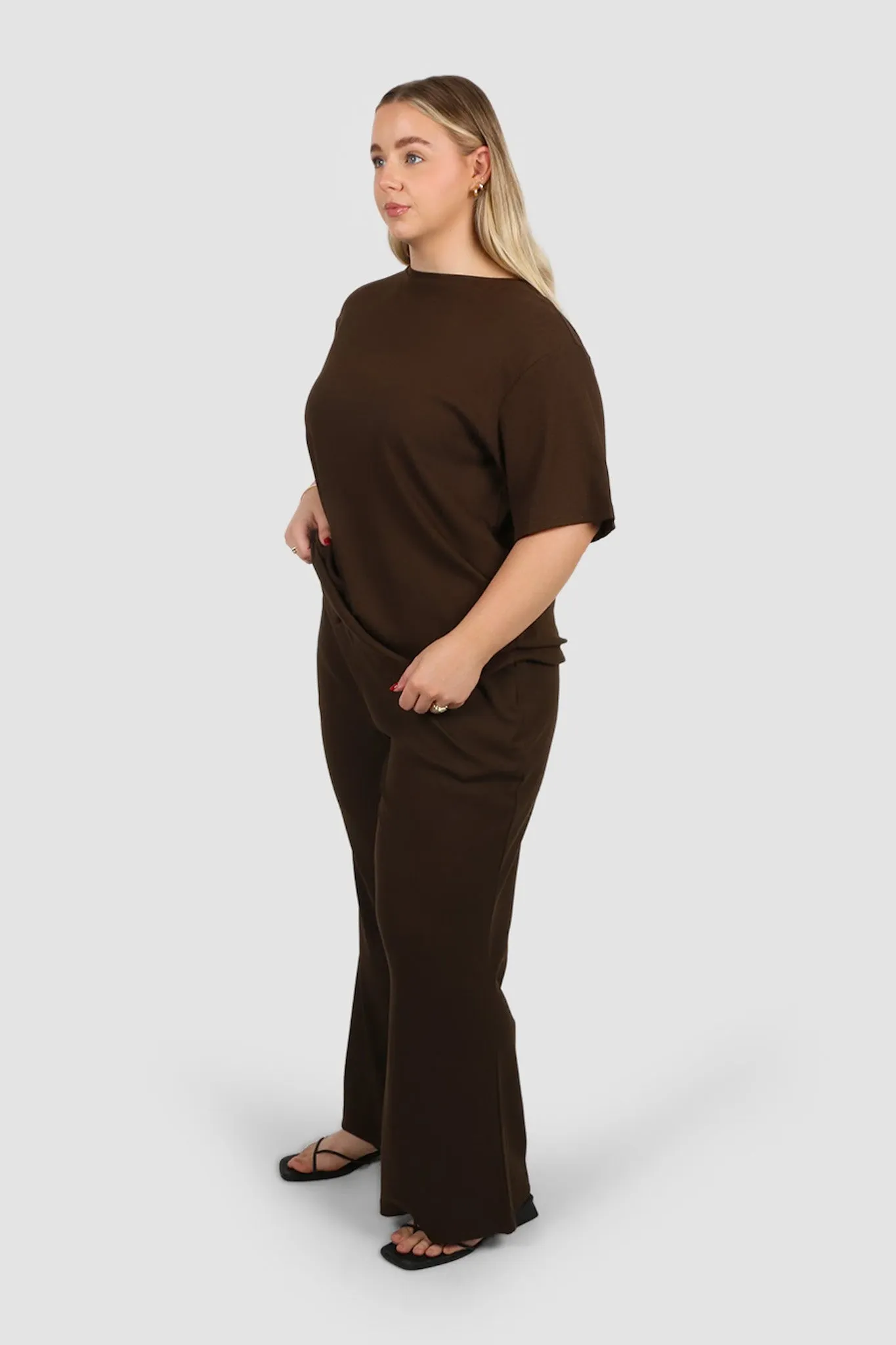 NOLYN RIB TEE ESPRESSO