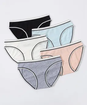 Pretty Contrast Cotton 5-pack Mini Panties